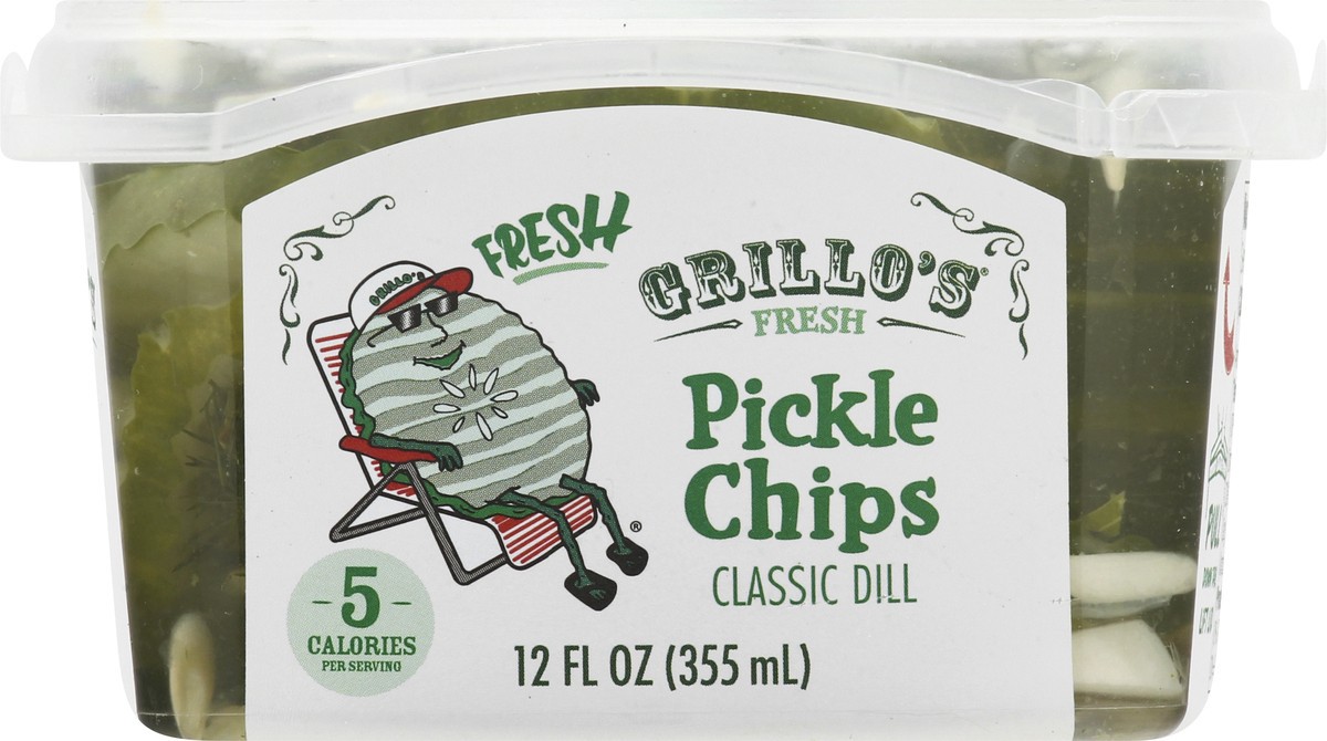 slide 9 of 13, Grillo's Pickles Pickle Chips, 12 fl oz