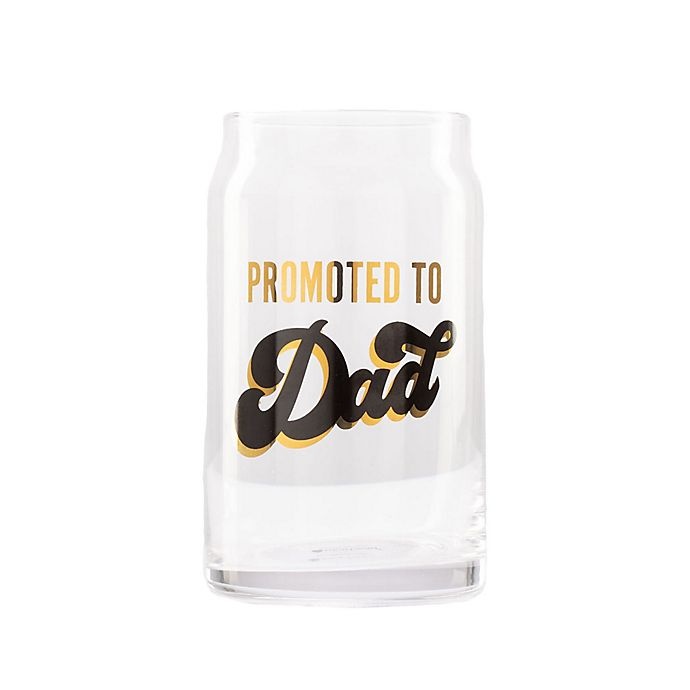 slide 1 of 5, Pearhead Promoted to Dad'' Beer Glass - Black/Gold'', 1 ct