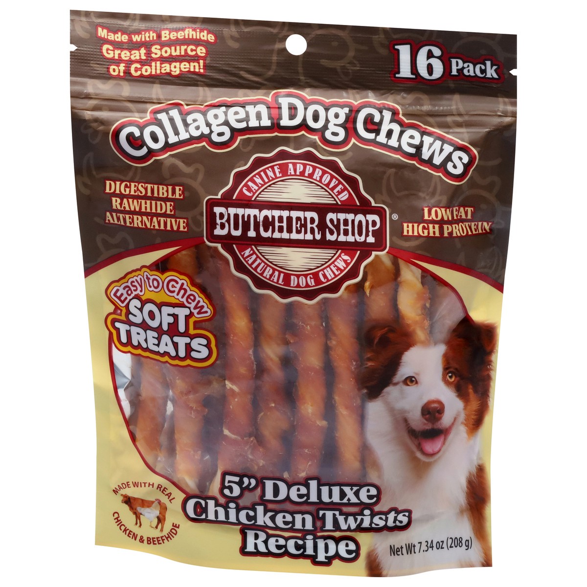 slide 3 of 4, Butcher Shop Chicken Twists Recipe Collagen Dog Chews, 7.34 oz