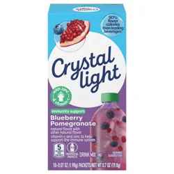 Crystal Light Immunity Support Blueberry Pomegranate naturally flavored with other natural flavor Powdered Drink Mix, .07 oz Packets, 10 per Box