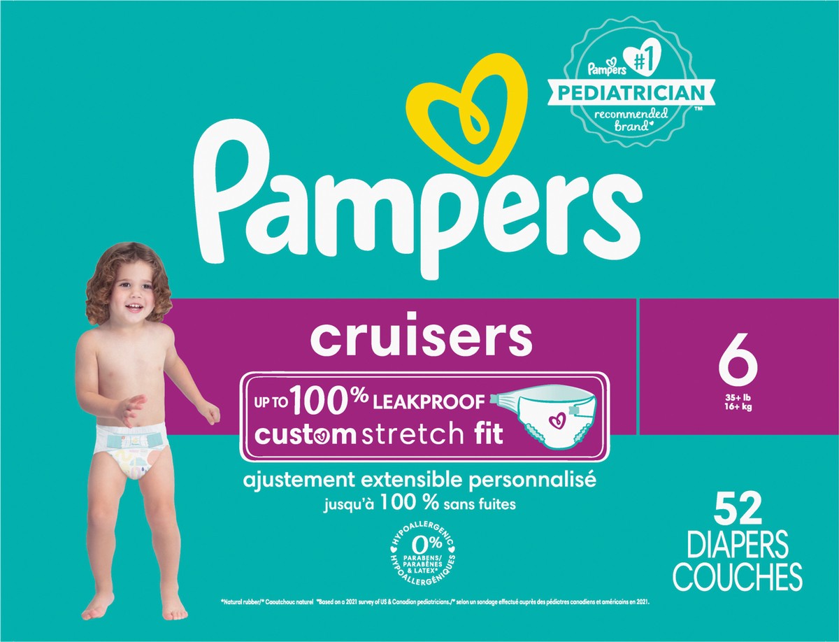 slide 4 of 4, Pampers Cruisers Diapers - Size 6 - 52ct, 52 ct