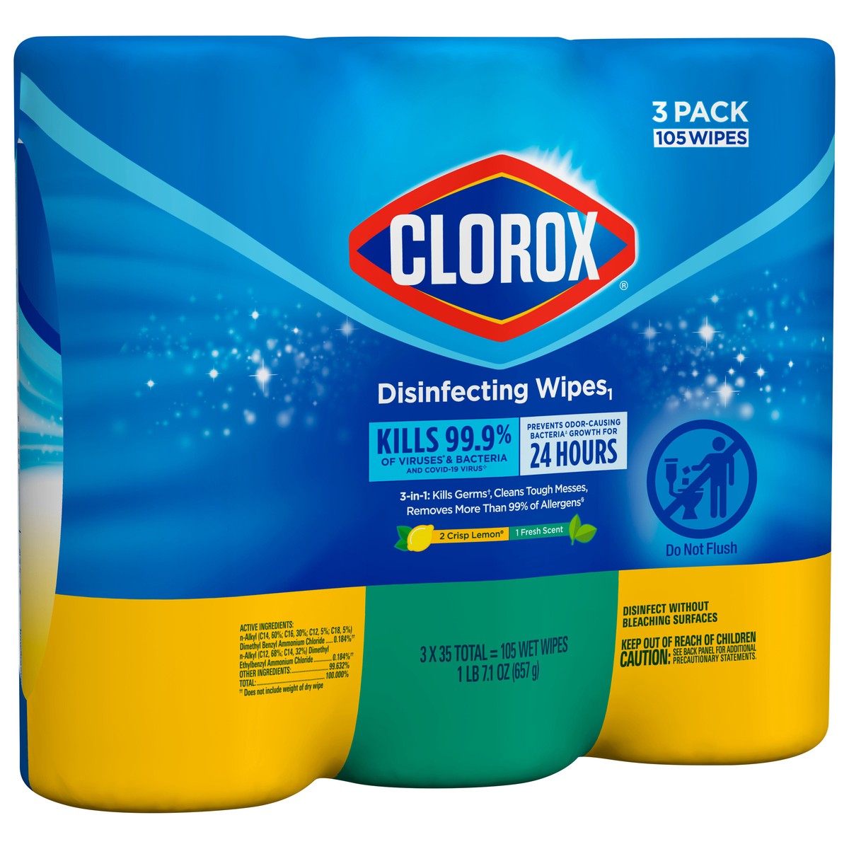 slide 5 of 12, Clorox Disinfecting Wipes Value Pack, Cleaning Wipes, 35 Count Each, Pack of 3 (30112) (Package May Vary), 3 ct