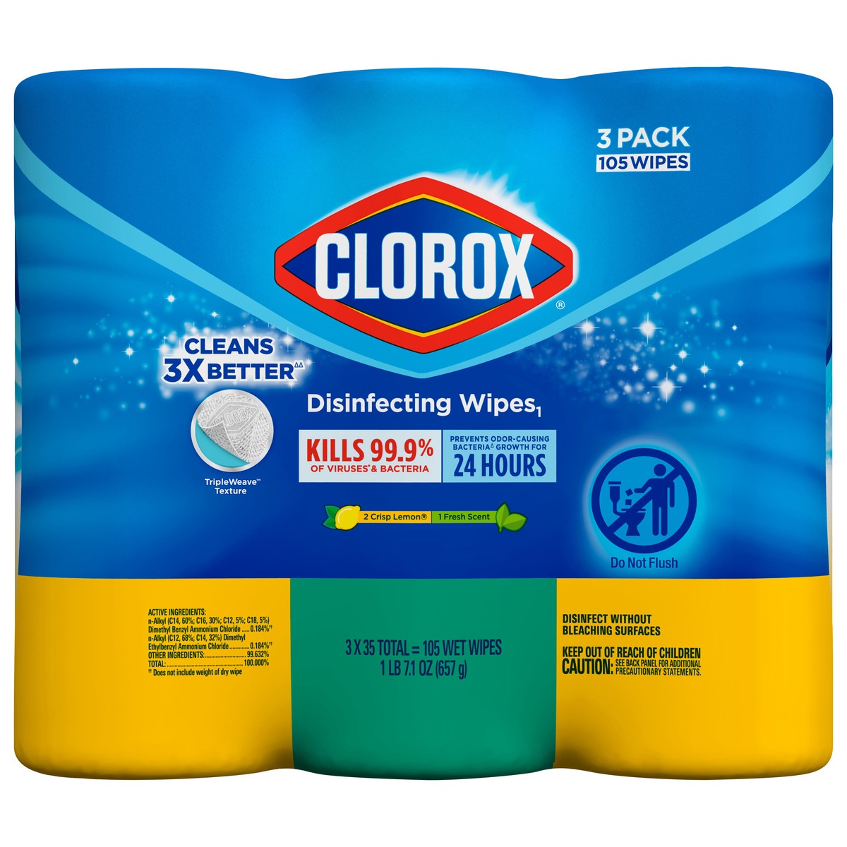 slide 1 of 12, Clorox Disinfecting Wipes Value Pack, Cleaning Wipes, 35 Count Each, Pack of 3 (30112) (Package May Vary), 3 ct