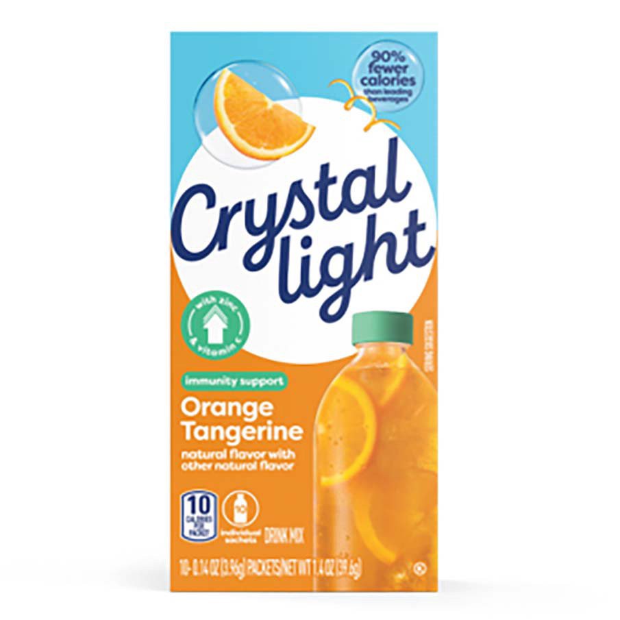 slide 1 of 1, Crystal Light Immunity Support Orange Tangerine natural flavor with other natural flavor Powdered Drink Mix, .07 oz Packets, 10 per Box, 10 ct