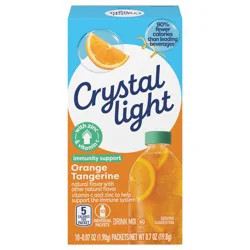 Crystal Light Immunity Support Orange Tangerine natural flavor with other natural flavor Powdered Drink Mix, .07 oz Packets, 10 per Box