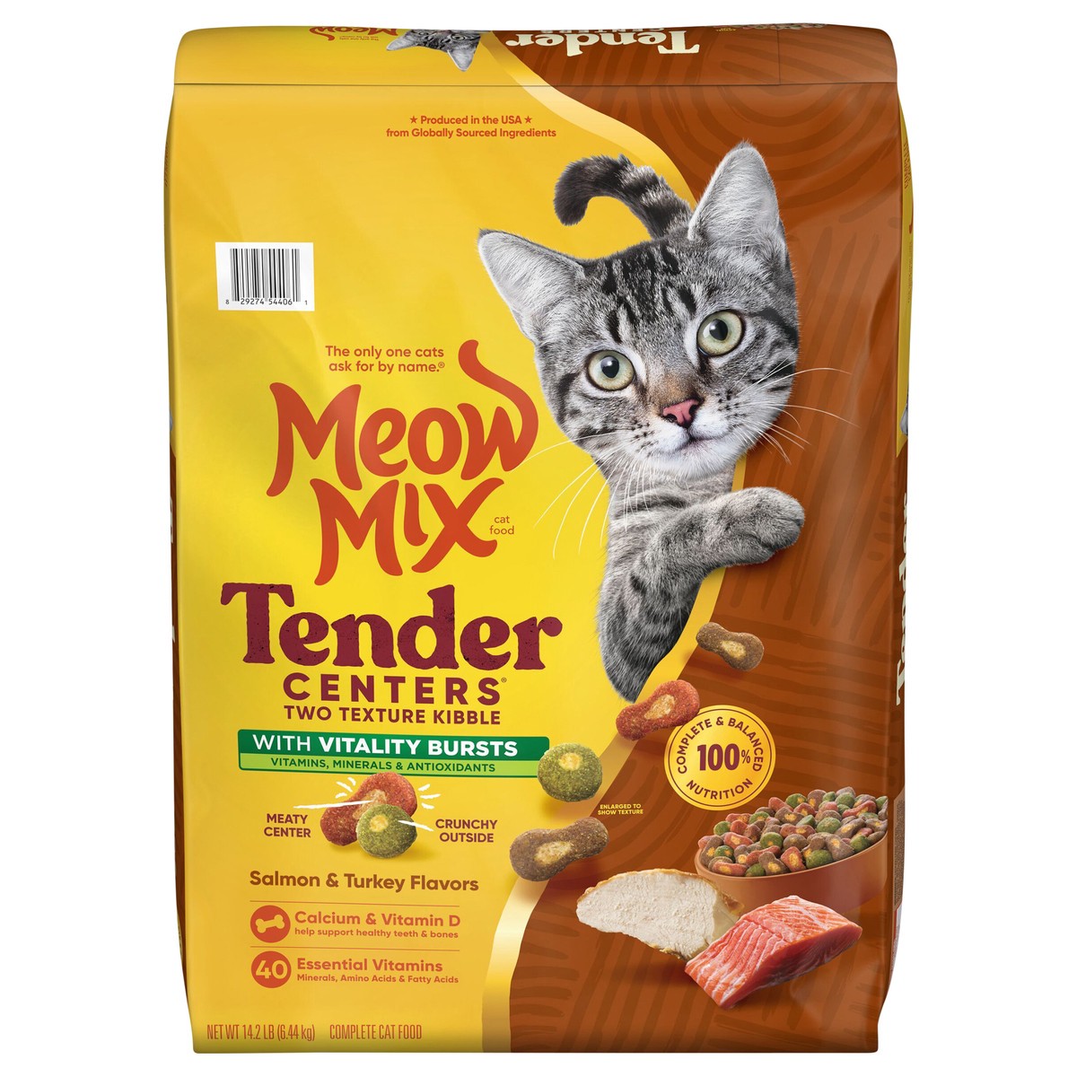 slide 4 of 14, Meow Mix Cat Food Tender Center Salmon & Turkey With Vitality Bites 14.2Lb, 227.2 oz