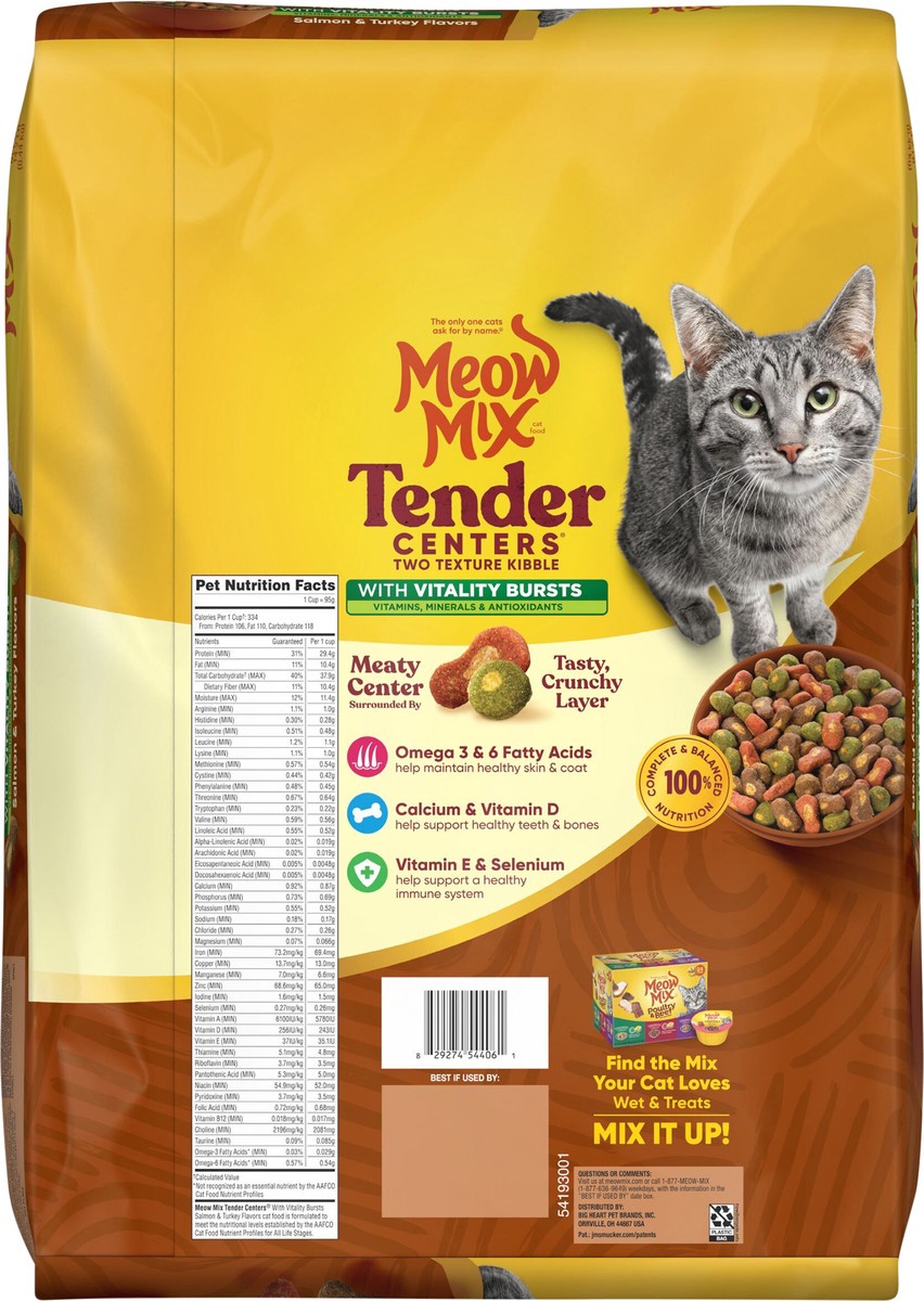 slide 7 of 14, Meow Mix Cat Food Tender Center Salmon & Turkey With Vitality Bites 14.2Lb, 227.2 oz