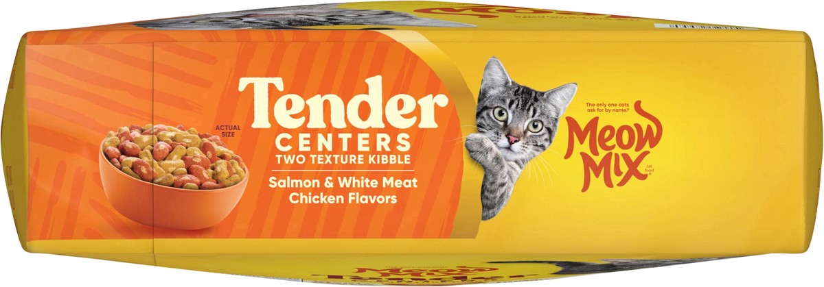 slide 11 of 14, Meow Mix Cat Food Tender Centers Salmon & White Mewt Chicken 14.2Lb, 227.2 oz