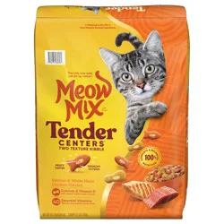 Meow Mix Tender Centers Salmon & White Meat Chicken Flavors Dry Cat Food, 14.2 lb Bag