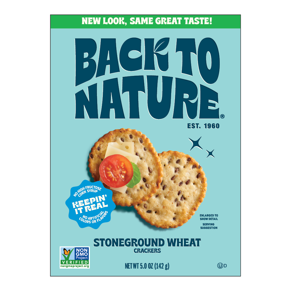 slide 1 of 4, Back to Nature Stoneground Wheat Crackers, 5 oz