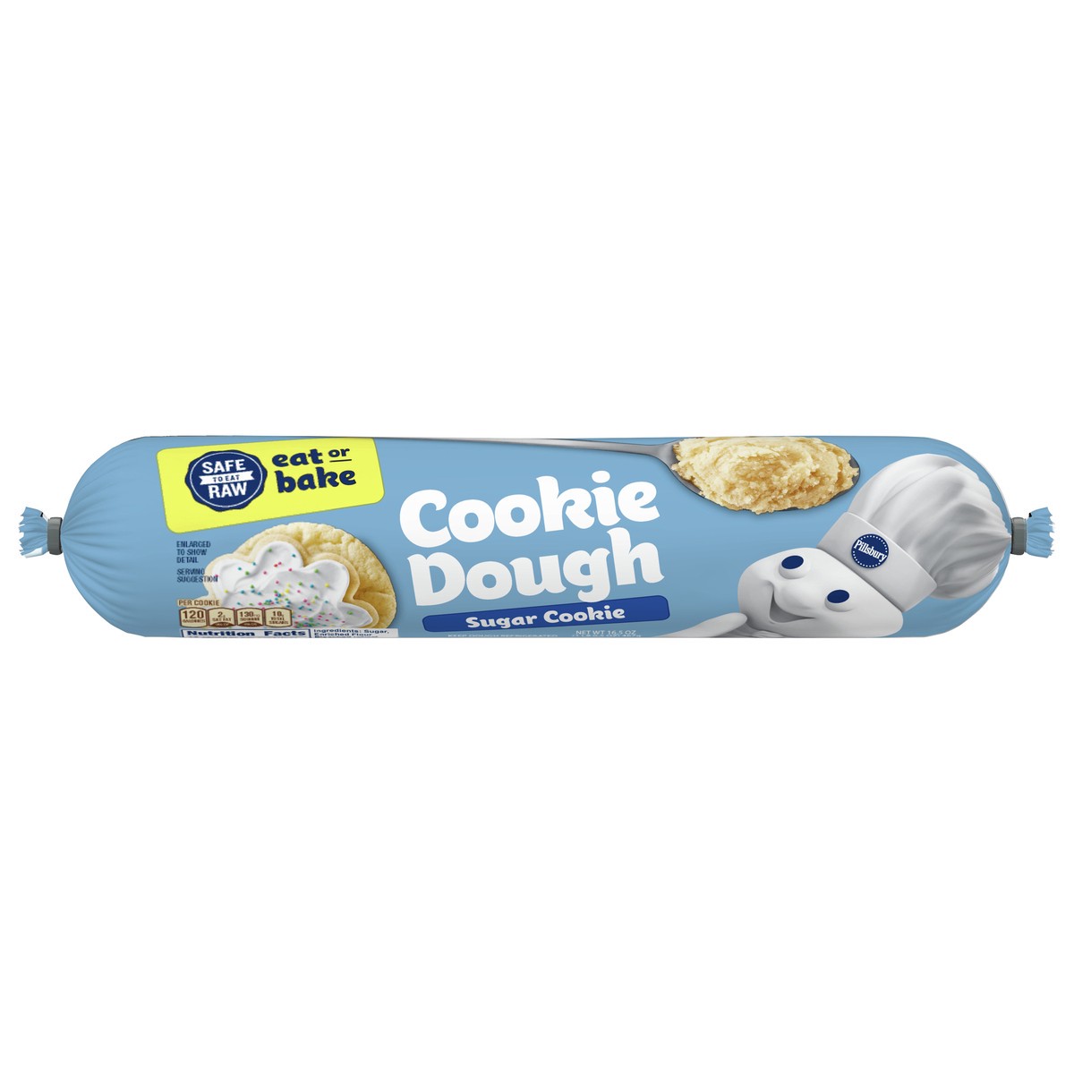 slide 1 of 9, Pillsbury Ready To Bake Refrigerated Cookie Dough, Sugar Cookie, 16.5 oz, 16.5 oz