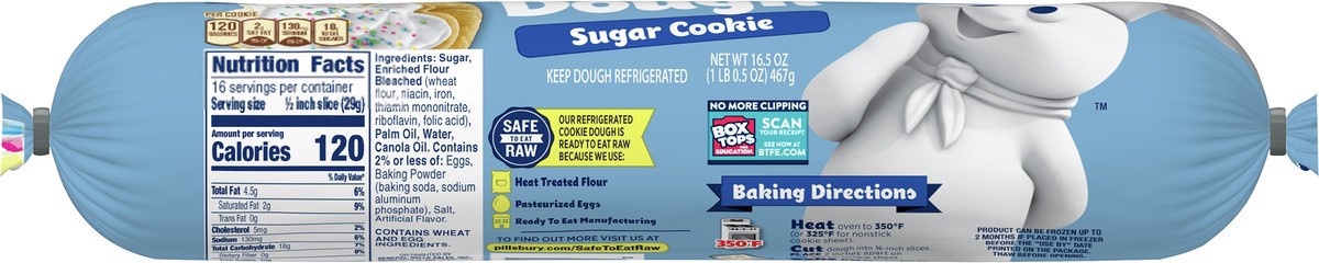 slide 8 of 9, Pillsbury Refrigerated Sugar Cookie Dough, 16.5 oz
