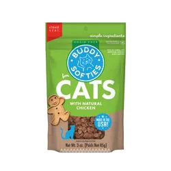 Buddy Biscuits Soft & Chewy Grain Free Cat Treats, Chicken, 3 oz. Bag
