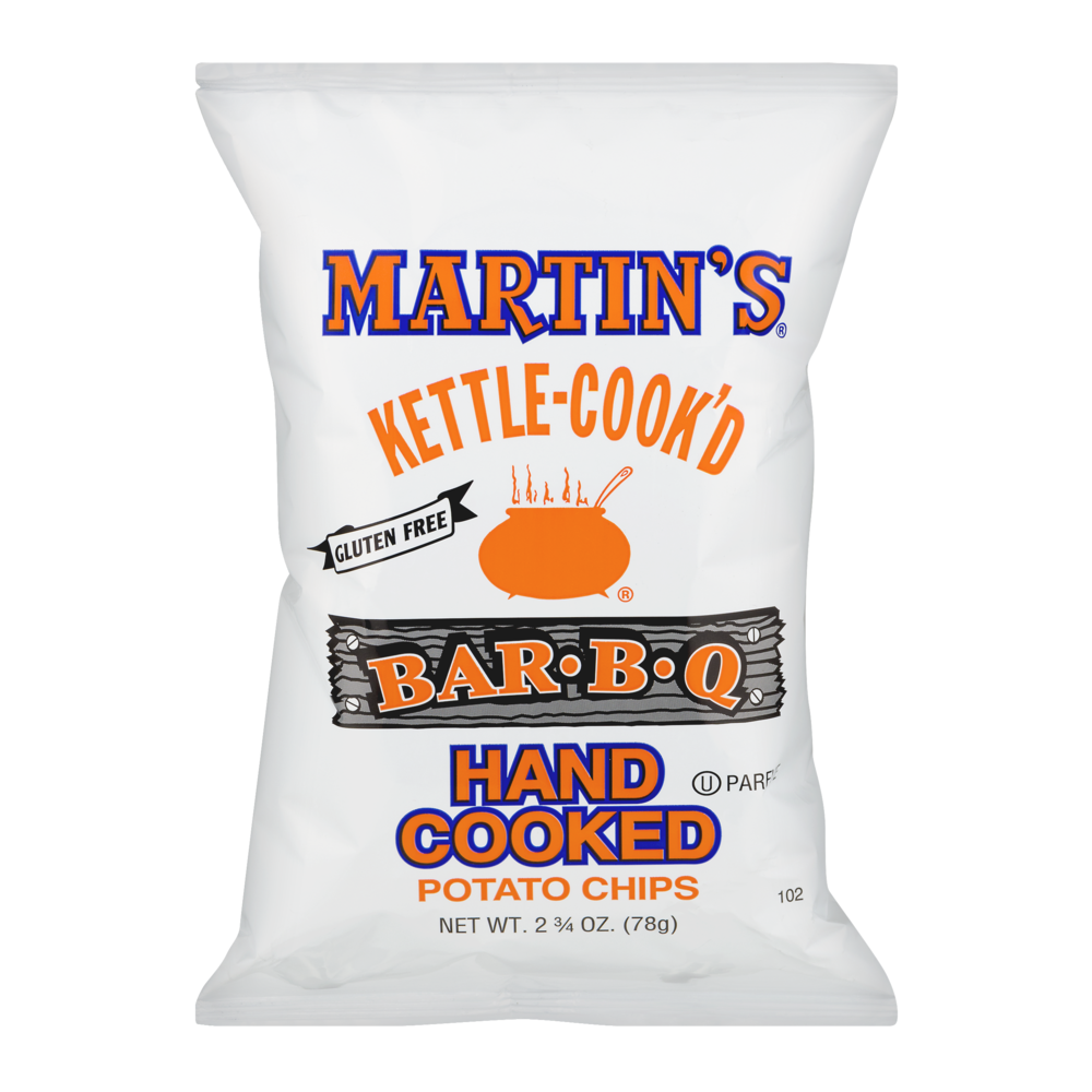 slide 1 of 1, Martin's Kettle Cook'd BBQ Chips, 2.75 oz