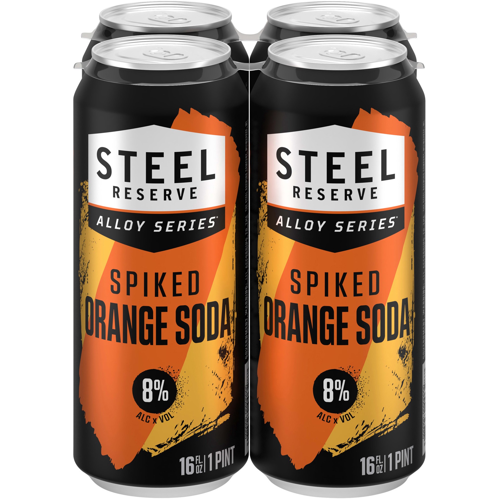 slide 2 of 5, Steel Reserve Alloy Series Spiked Orange Soda Malt Beverage 4 - 16 fl oz Cans, 4 ct