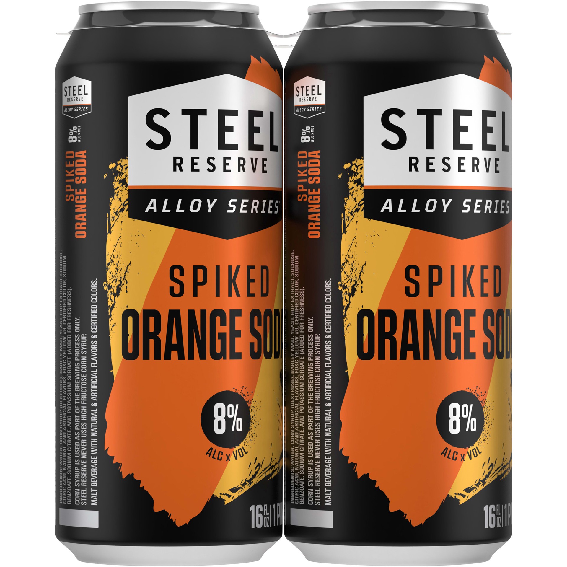 slide 5 of 5, Steel Reserve Alloy Series Spiked Orange Soda Malt Beverage 4 - 16 fl oz Cans, 4 ct