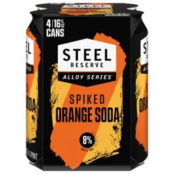 Steel Reserve Spiked Orange Soda Beer, 4 Pack, 16 fl oz Cans, 8% ABV