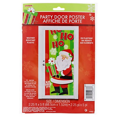 slide 1 of 1, Unique Industries Happy Santa Door Poster, 1 ct