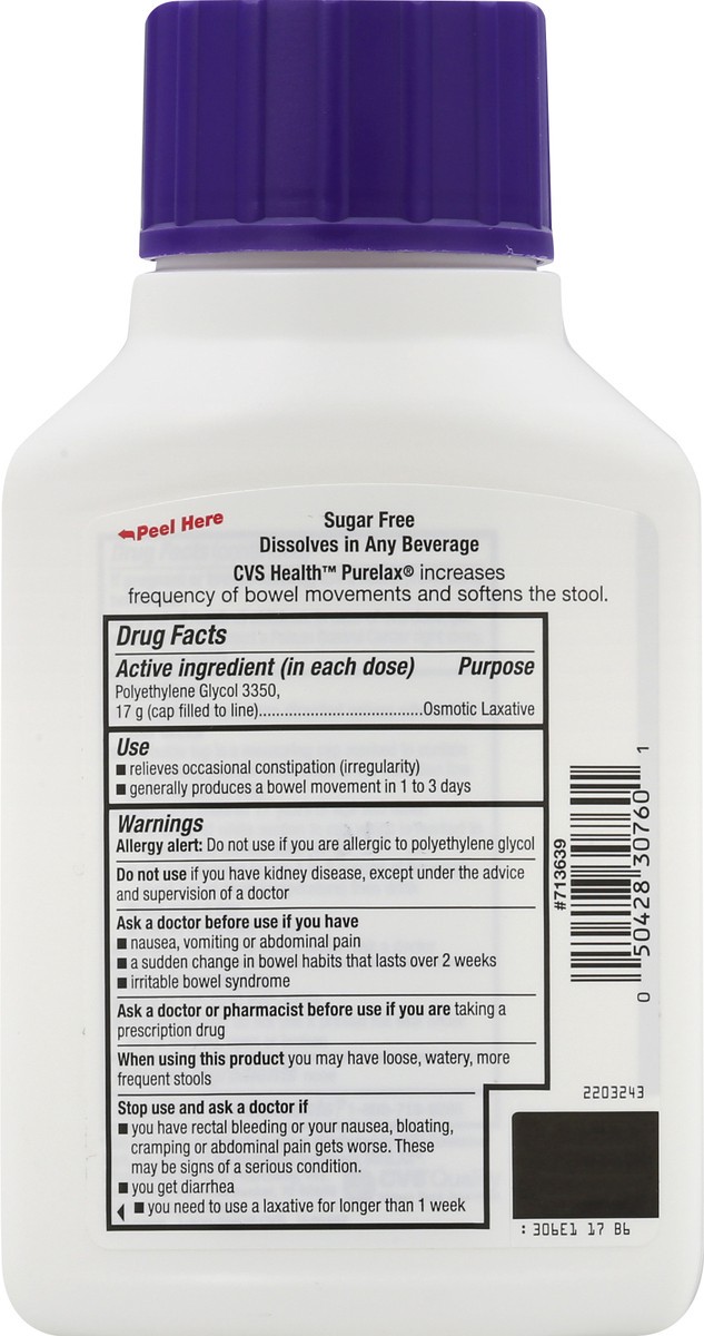 slide 9 of 11, CVS Health Purelax Constipation Relief Power, Unflavored, 8.3 Oz, 8.3 oz; 238 gram