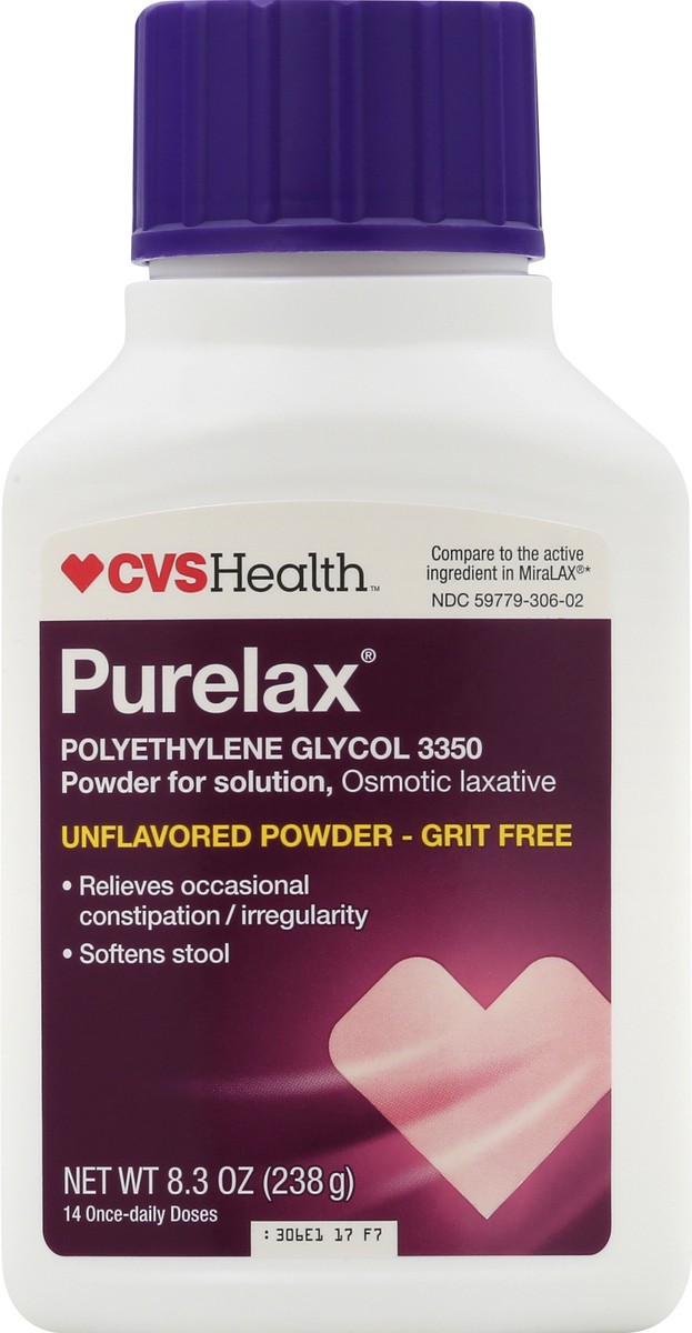 slide 1 of 11, CVS Health Purelax Constipation Relief Power, Unflavored, 8.3 Oz, 8.3 oz; 238 gram