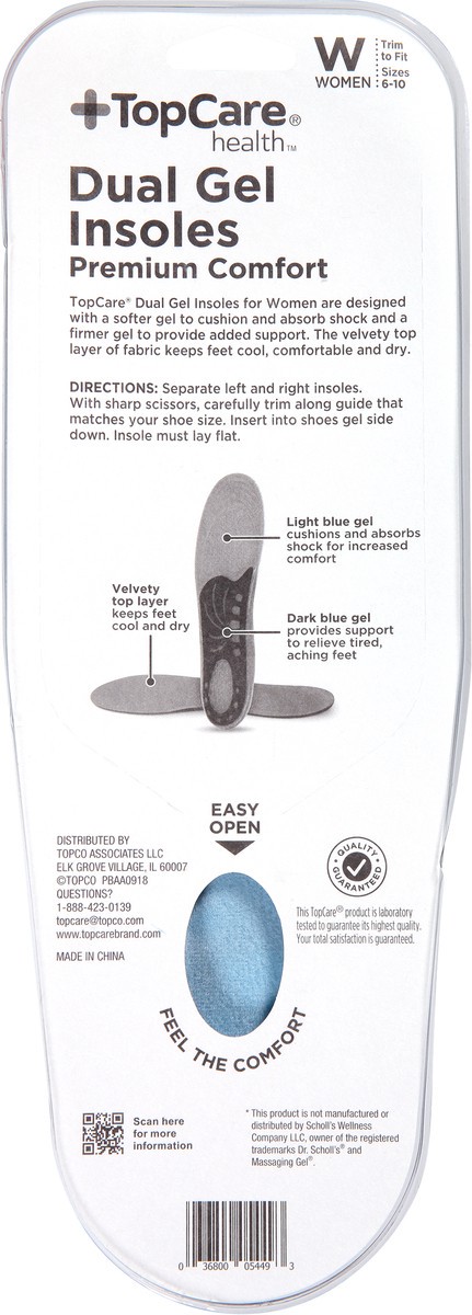 slide 5 of 12, TopCare TOP CARE Topcare Premium Comfort, Dual Gel Women's Insoles, 1 ct