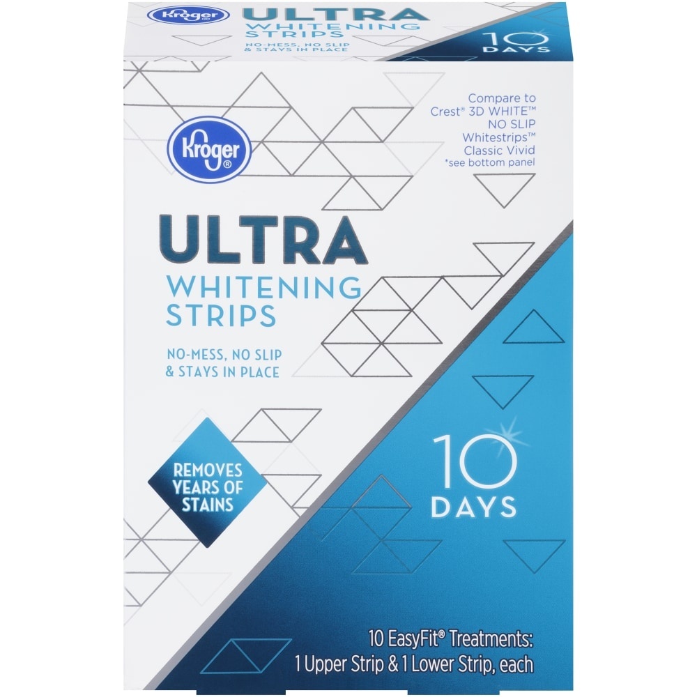 slide 1 of 1, Kroger Ultra Whitening Strips 10 Days, 10 ct