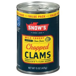 Snow''s Wild Caught Chopped Clams Value Pack 15 oz