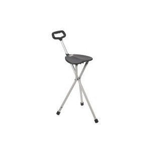 slide 1 of 1, Drive Medical NON BRAND Fold Light Cane Seat Silver & Black, 1 ct