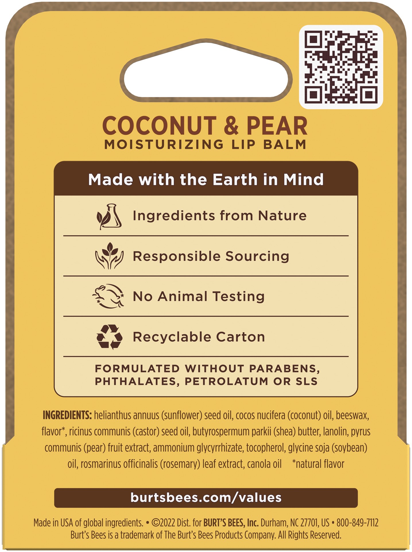 slide 3 of 5, Burt's Bees Coconut & Pear Moisturizing Lip Balm, 0.15 oz