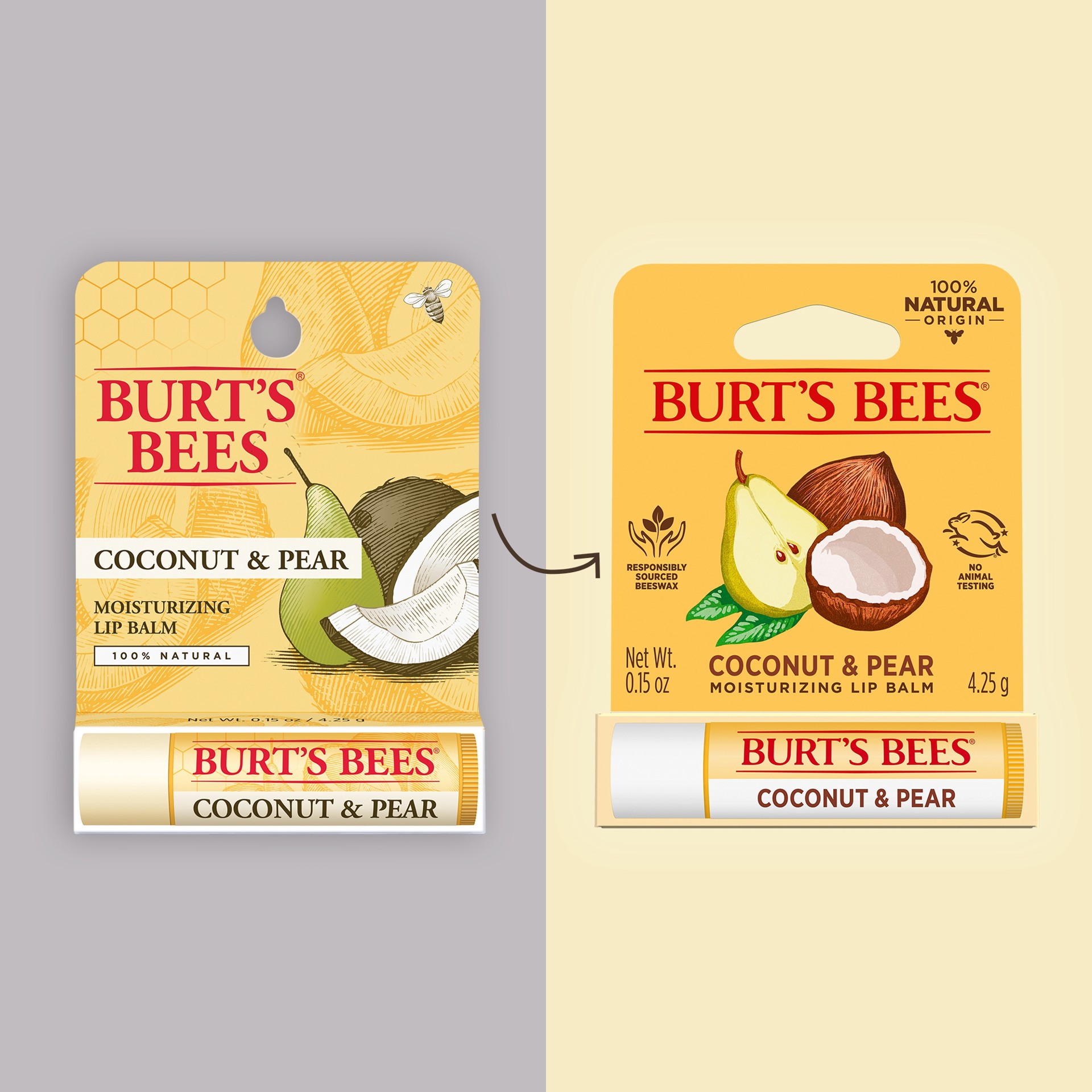 slide 4 of 5, Burt's Bees Coconut & Pear Moisturizing Lip Balm, 0.15 oz