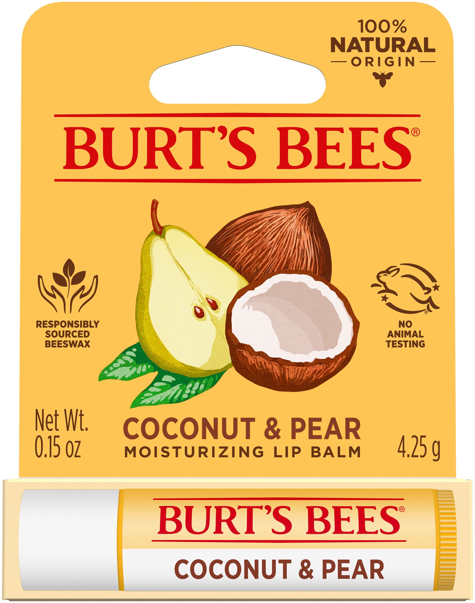 slide 1 of 5, Burt's Bees Coconut & Pear Moisturizing Lip Balm, 0.15 oz