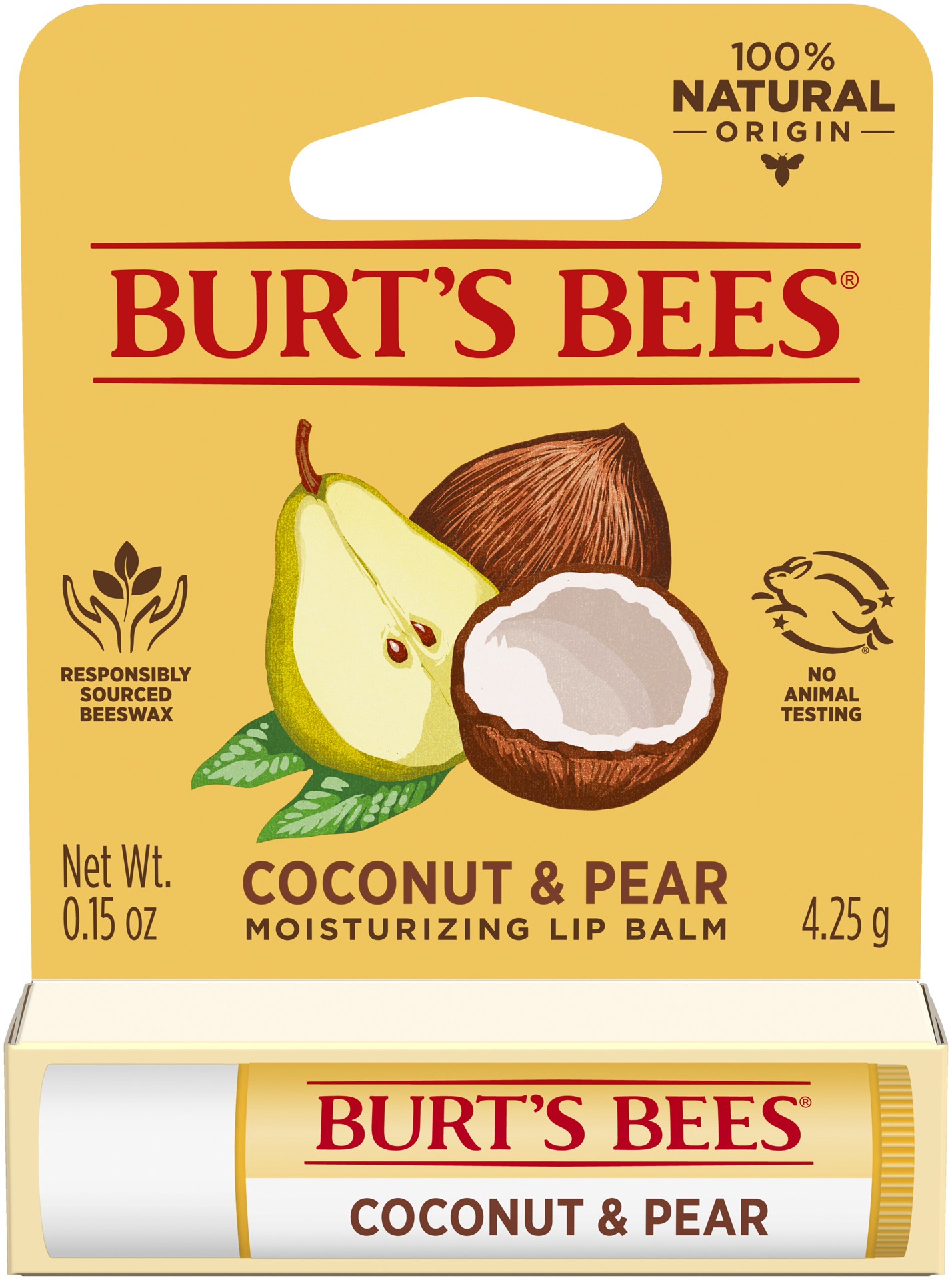 slide 1 of 5, Burt's Bees Coconut & Pear Moisturizing Lip Balm, 0.15 oz