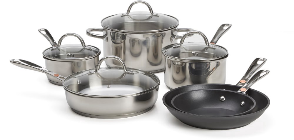 slide 1 of 1, Dash of That Stainless Steel Cookware Set, 10 ct