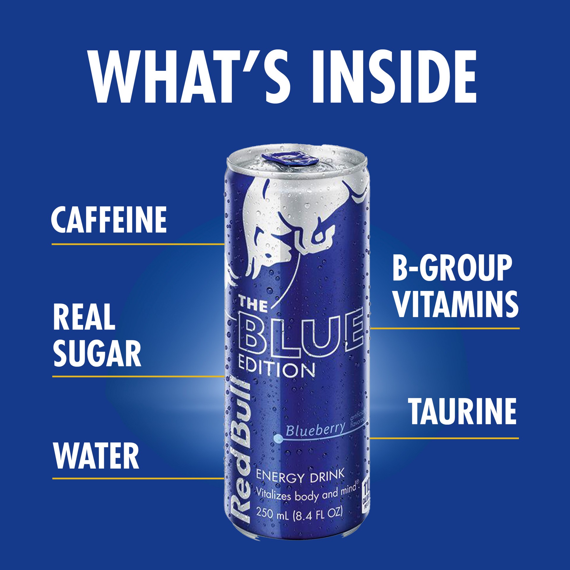 slide 2 of 4, Red Bull Blueberry Energy Drink- 4 ct; 8.4 fl oz, 4 ct; 8.4 fl oz