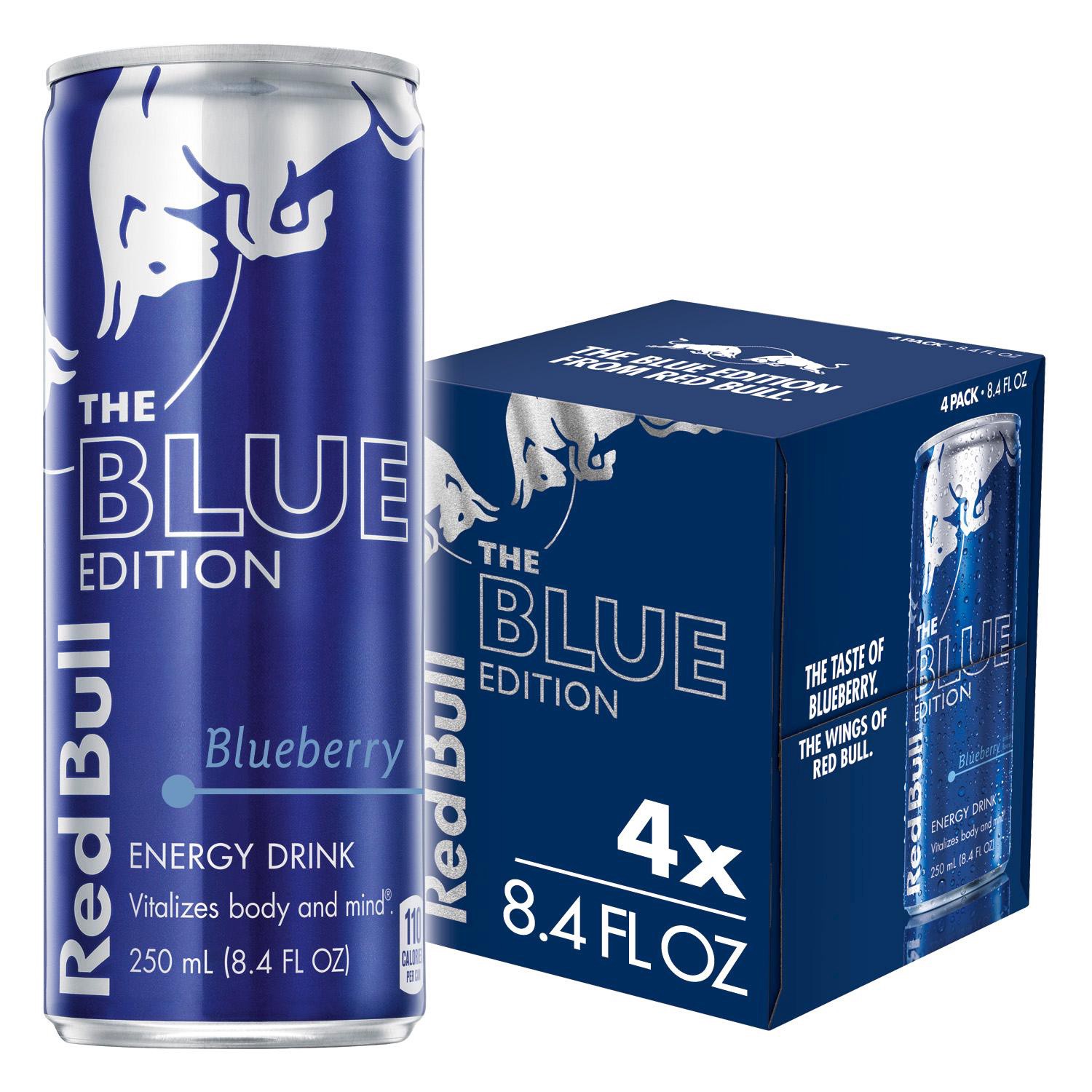 slide 1 of 4, Red Bull Blueberry Energy Drink- 4 ct; 8.4 fl oz, 4 ct; 8.4 fl oz