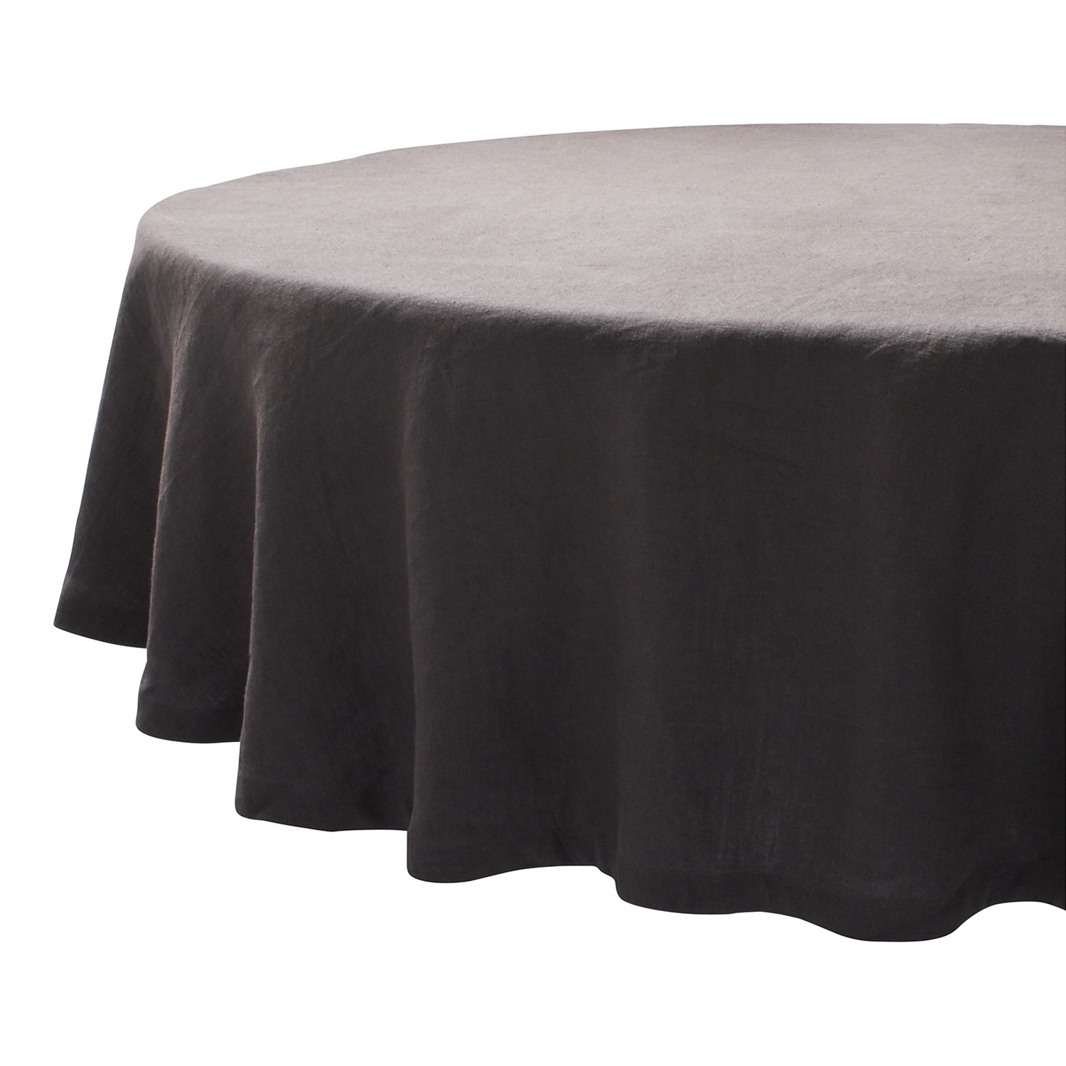 slide 1 of 1, Sur La Table Round Linen Tablecloth, Natural, 70 in