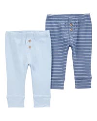 Carter's Baby 2-Pack Pull-On Cotton Pants Blue 6M