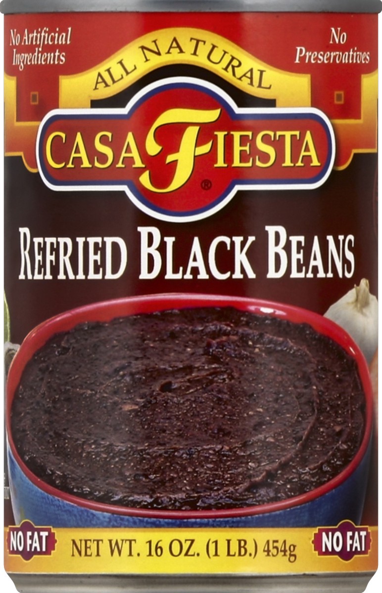 slide 2 of 2, Casa Fiesta Refried Beans,Black Bean, 16 oz