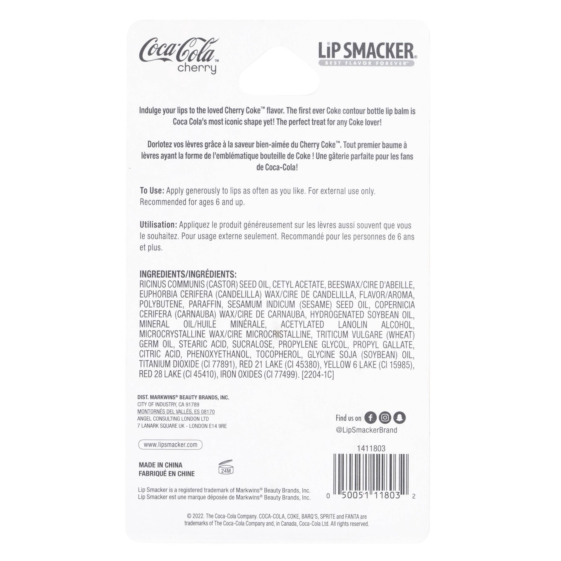 slide 4 of 7, Lip Smacker Coca Cola Contour Bottle Lip Balm - Cherry Coke - 0.14oz, 0.14 oz