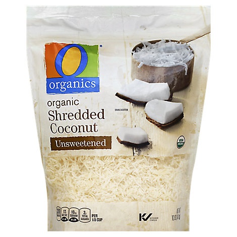 slide 1 of 1, O Organics Organic Coconut Shredded Unsweetened, 12 oz