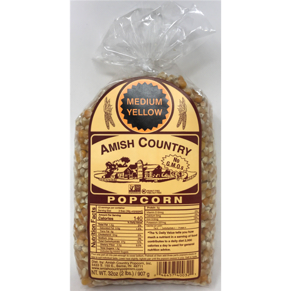 slide 1 of 1, Amish Country Popcorn Medium Yellow, 32 oz