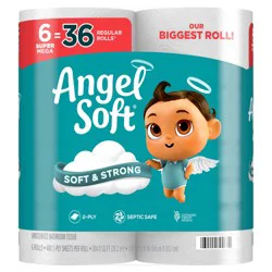 Angel Soft Toilet Paper, 6 Mega Xl Rolls