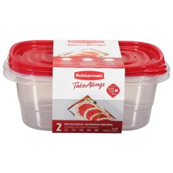 Rubbermaid TakeAlongs 8 Cup Deep Rectangles Containers & Lids 2 ea