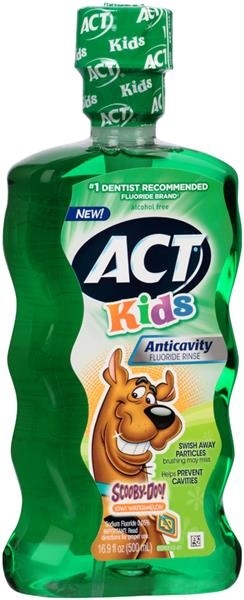 slide 1 of 1, ACT Scooby-Doo! Kiwi Watermelon Anticavity Kids Fluoride Rinse, 16.9 oz