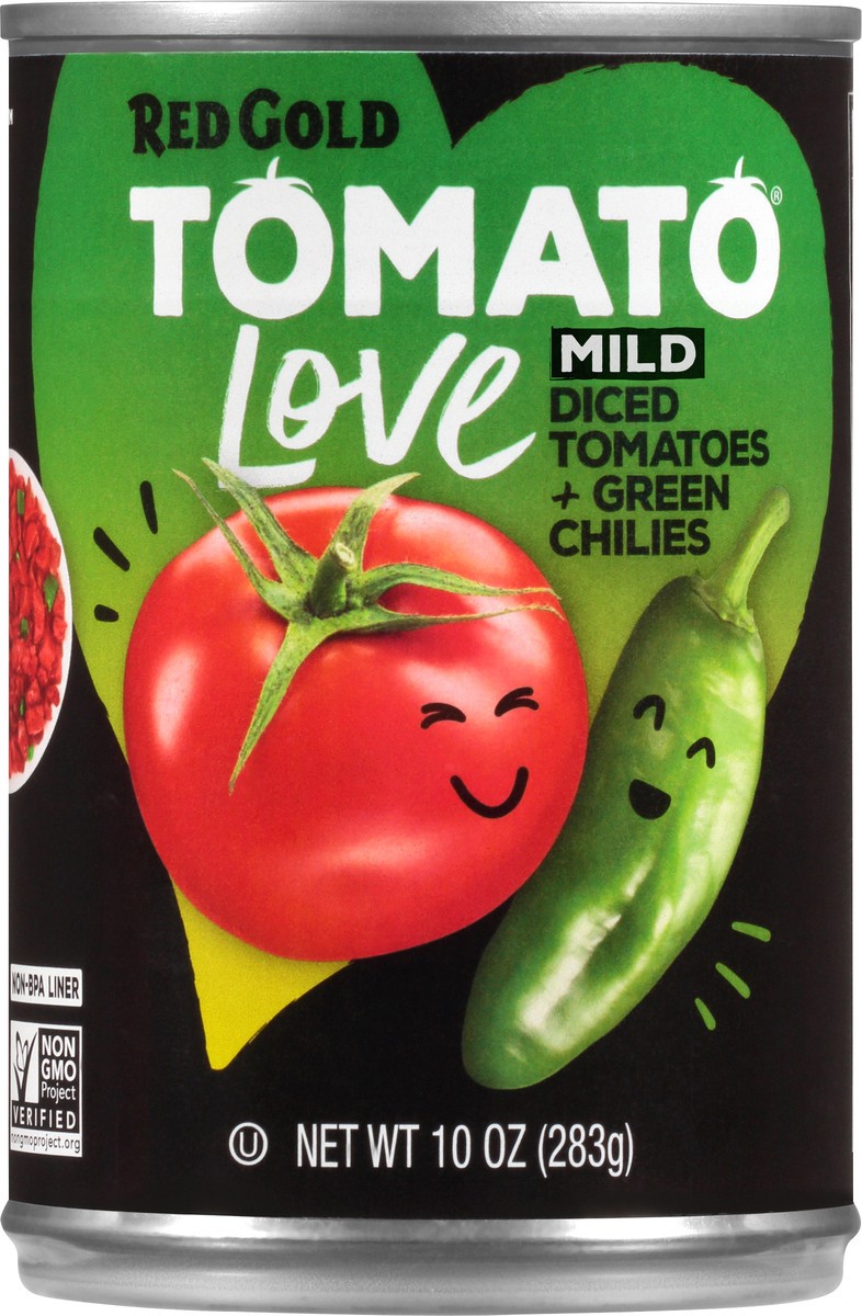 slide 5 of 9, Tomato Love Diced Mild Tomatoes with Green Chillies 10 oz, 10 oz