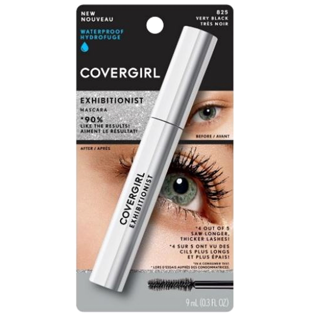 slide 1 of 5, Covergirl Exhibitionist Mascara Waterproof Very Black, 0.3 fl oz