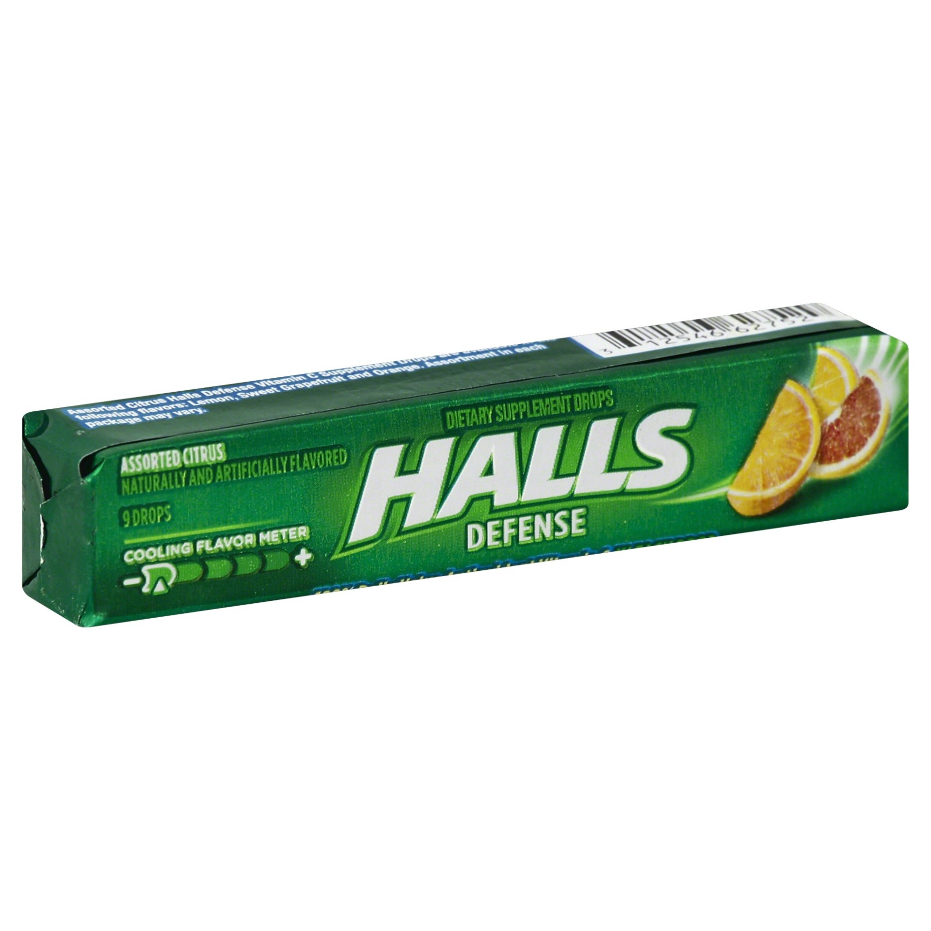 slide 1 of 7, Halls Defense Assorted Citrus Dietary Supplement Drops, 9 ct