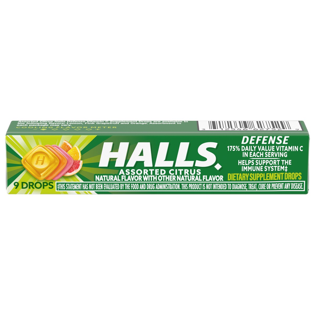 slide 1 of 7, HALLS Defense Assorted Citrus Vitamin C Drops, 9 Drops
, 0.07 lb
