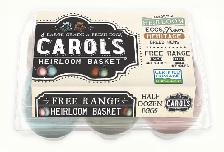 slide 1 of 1, Carol's Heirloom Basket Eggs, 6 ct