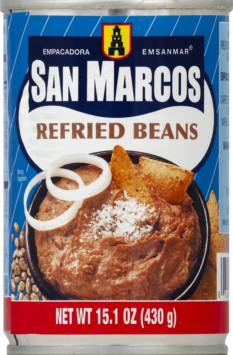 slide 1 of 2, San Marcos Refried Beans 15.1 oz, 16 oz